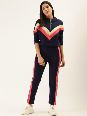 Laabha Women's Polycotton Color Block Trackuits Roposo Clout